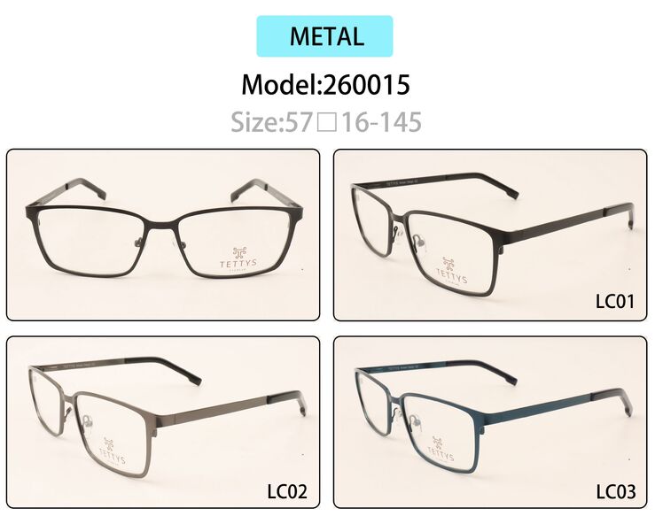 Metal eyeglasses frame for men with spring hinges 260015 (item in stock)