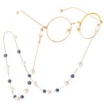 Metal non-slip chain, with gray and white pearl, for glasses and masks GL432