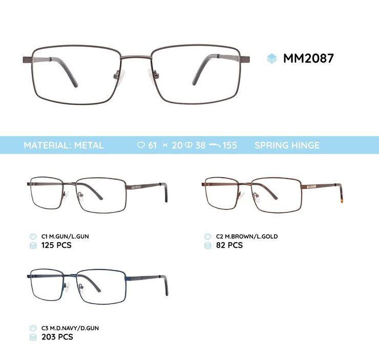 Metal men's frame for glasses MM2087