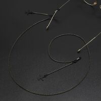 Металлическая нескользящая цепочка черного цвета, с подвеской самолет, для очков и масок GL671