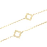 Gold-colored metal non-slip chain, with pendant square, for glasses and masks GL239