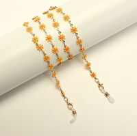 Металлическая нескользящая цепочка золотого цвета, с разноцветными маргаритками, для очков и масок GL1875