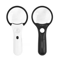 Magnifier with universal backlight, magnifying glass with handle 7505-XX, diameter 75 mm, magnification: 3Х, 45Х