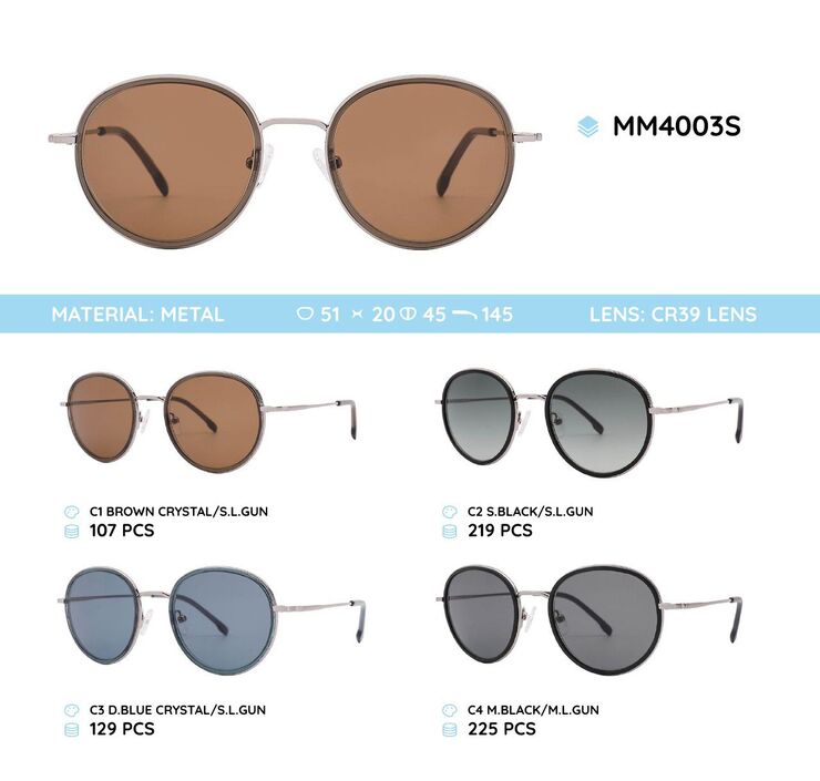 Metal frame polarized sunglasses MM4003S