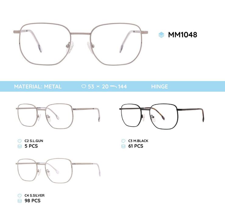 Metal men's frame for glasses MM1048