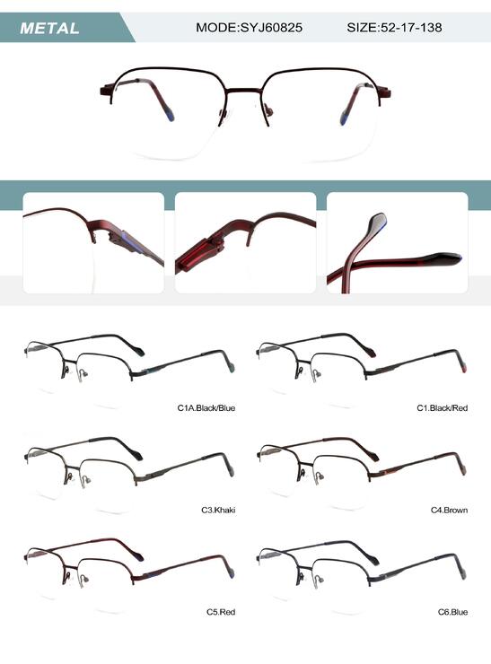 Metal nylor frame for men with spring hinges SYJ60825-DA