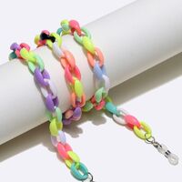 Acrylic non-slip matte chain, oval concave shape, for glasses and masks GB116