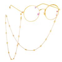 Gold-colored metal non-slip chain, with oval clip beads, for glasses and masks GL511