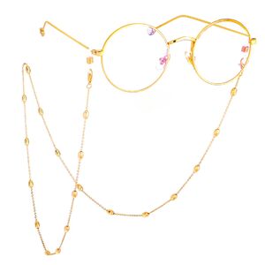 Gold-colored metal non-slip chain, with oval clip beads, for glasses and masks GL511
