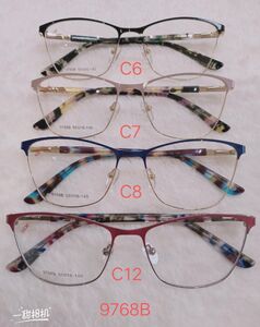 Metal frame for glasses with spring hinges 9768B