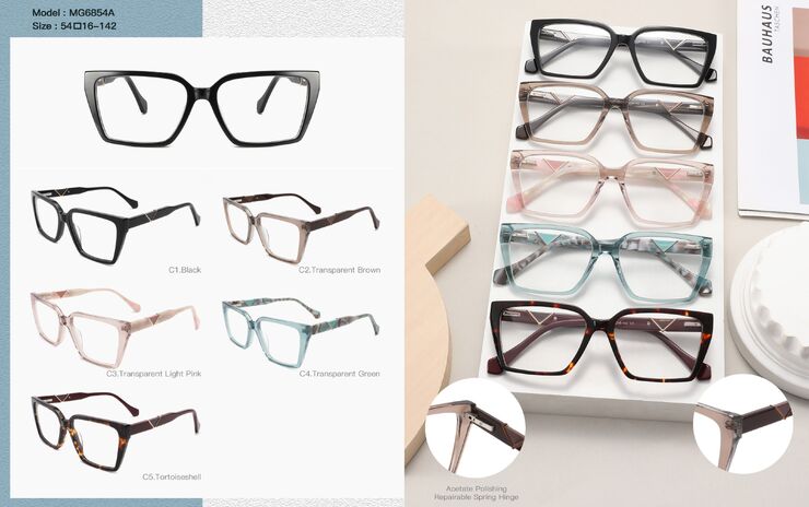 Plastic acetate frame for women, with spring hinges Big City MG6854A