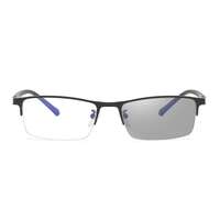 Photochromic metal eyeglasses for reading V6011 with grey lenses, diopters from 0.00 to -6.00, not centered 