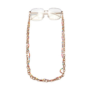 Metal and acrylic eyeglasses double chain GL1160