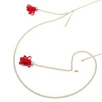 Металлическая нескользящая цепочка золотого цвета, с кисточкой, для очков и масок GL194-2