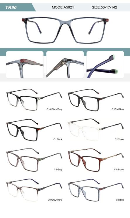 Plastic TR90 frame for men with spring hinges A5021-DA