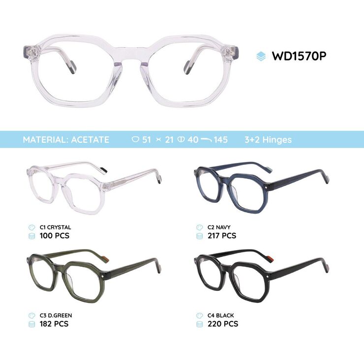 Plastic acetate eyeglasses frame WD1570P