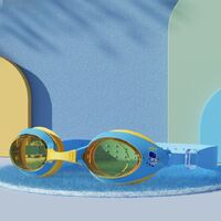 Очки для плавания детские (3-15 лет) водонепроницаемые с защитой от запотевания, с шапочкой, 626-YU