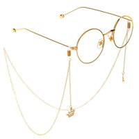 Gold-colored metal non-slip chain, with a princess crown pendant, for glasses and masks GL312
