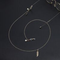 Металлическая нескользящая цепочка, с листьями и жемчугом, для очков и масок GL688