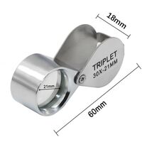 Folding magnifier 1152 (30x21银色) -XX, diameter: 21 mm, magnification: 10X, 20X, 30X