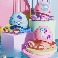 Swimming waterproof anti-fog goggles for kids (3-15 years), with cap, 626-YU