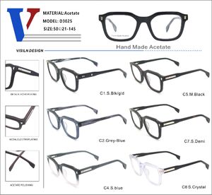 Plastic acetate frame with spring hinges D3025-DA