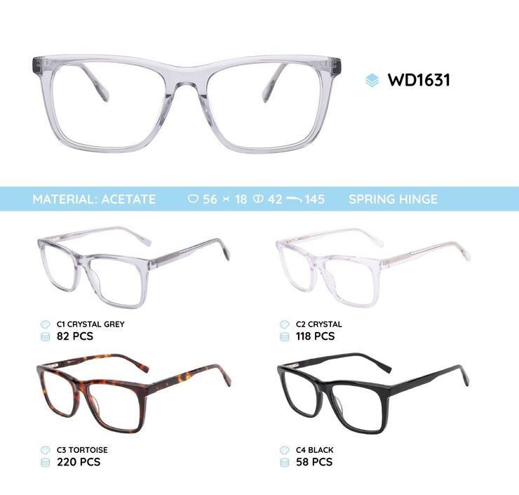 Plastic acetate eyeglasses frame WD1631