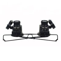 Binocular magnifier with backlight, magnifying glass with head mount 9892A-II-XX, magnification: 20Х