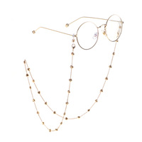 Metal non-slip chain, with peach heart, for glasses and masks GL845