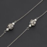 Металлическая нескользящая цепочка, со стразами и жемчужным шаром, для очков и масок GL265