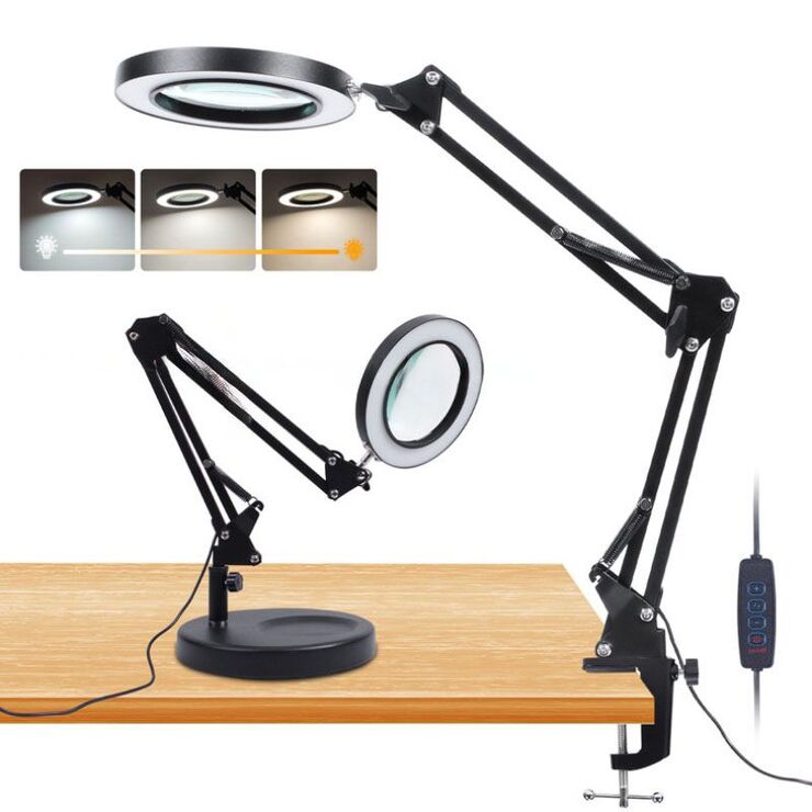 Tabletop magnifying glass with backlight 230601-XX, magnification: 10X