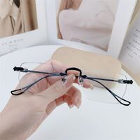 Оправа металлическая безободковая, линзы с Blue Block покрытием SANTA 01091