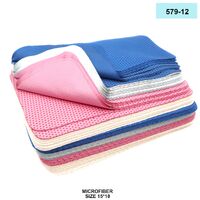 High-density microfiber napkin for glasses lens cleaning with  anti-slip dot pattern, 15*18 cm (price for a pack) 579-12