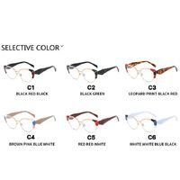 Очки металлические полуободковые женские с защитой от синего света 8073-PN