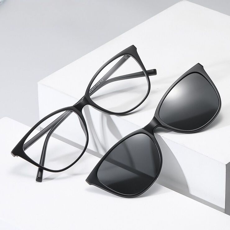 Оправа пластиковая + поляризационная солнцезащитная насадка (клипон) на магните El Dorado EL2340D