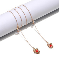 Металлическая цепочка для очков и масок с новогодними и рождественскими кулонами GL1133