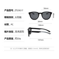 Plastic polarized men's round-rimmed sunglasses Elit 23G17-EL