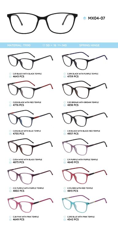 TR-90 plastic frames for glasses MX04-07