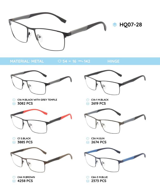 Metal frame with temples made of TR-90 material HQ07-28