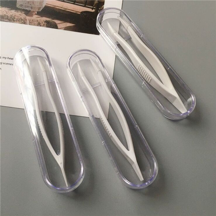 Пинцет с силиконовыми наконечниками для работы с контактными линзами в индивидуальной упаковке