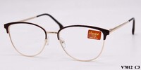 Очки для женщин в металлической оправе с флексами Vizzini V7012, диоптрии до -8,00