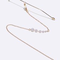 Gold-colored metal non-slip chain, with pearls, for glasses and masks GL1258-2