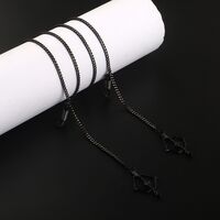Black-colored metal non-slip chain, with pendant boat key, for glasses and masks GL979