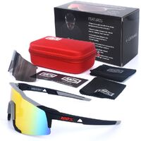 Очки защитные противоударные спортивные с 2 насадками 骑行-红盒子2片套装