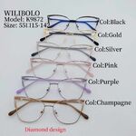 Оправа металлическая ультратонкая женская со стразами Wilibolo K9872