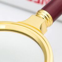 Magnifier, magnifying glass with handle 木柄36-XX, diameter: 27 mm, magnification: 10X