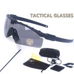 Очки защитные противоударные тактические +3 насадки 战术-3.0套装-DX (黑色6色3.0套装)