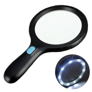 Magnifier with universal backlight, magnifying glass with handle 6907B-XX, diameter 138 mm, magnification: 1,8Х, 5Х