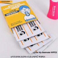 Wet disposable anti-fog lens cleaning wipes to protect glasses from fogging 防雾清洁湿巾