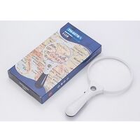 Magnifier with universal backlight, magnifying glass with handle 607B-XX, diameter 127 mm, magnification: 2Х, 4Х, 25Х